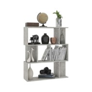Bibliothèque/Séparateur de pièce Gris béton 80x24x96 cm 