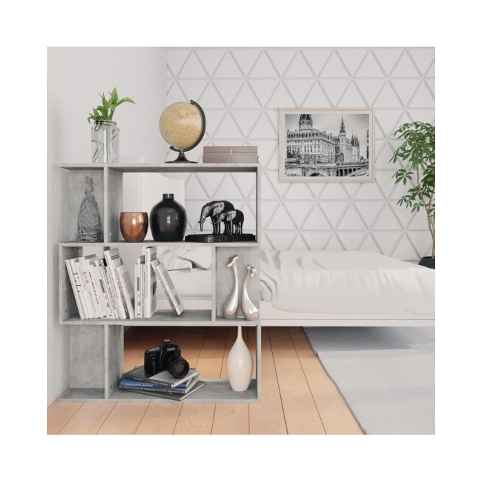Bibliothèque/Séparateur de pièce Gris béton 80x24x96 cm 