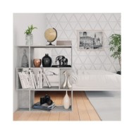 Bibliothèque/Séparateur de pièce Gris béton 80x24x96 cm 