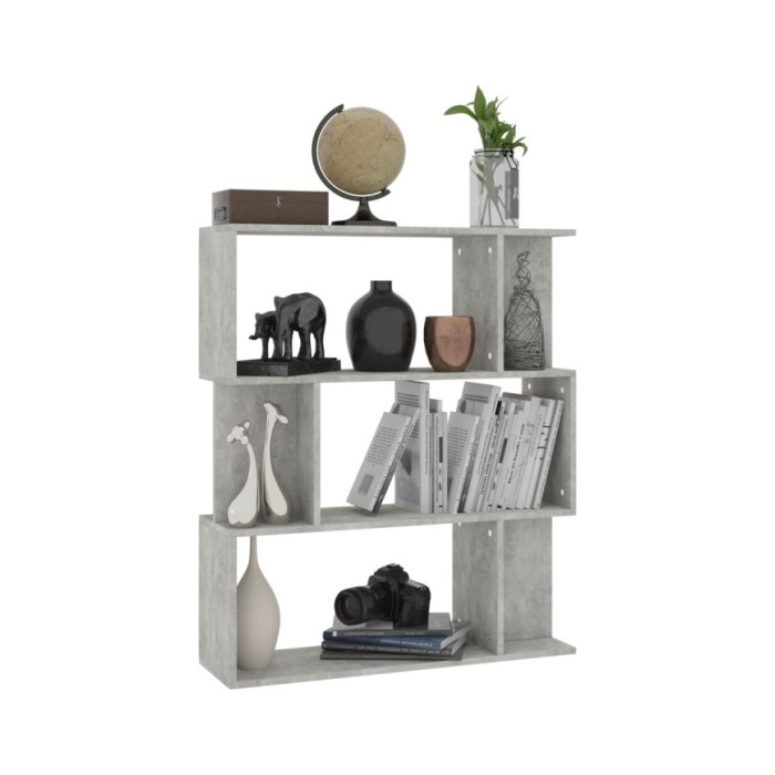 Bibliothèque/Séparateur de pièce Gris béton 80x24x96 cm 