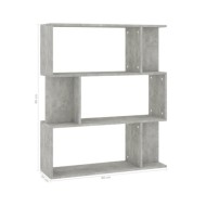 Bibliothèque/Séparateur de pièce Gris béton 80x24x96 cm 