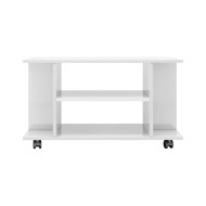 Meuble TV avec roulettes Blanc brillant 80x40x40 cm Aggloméré