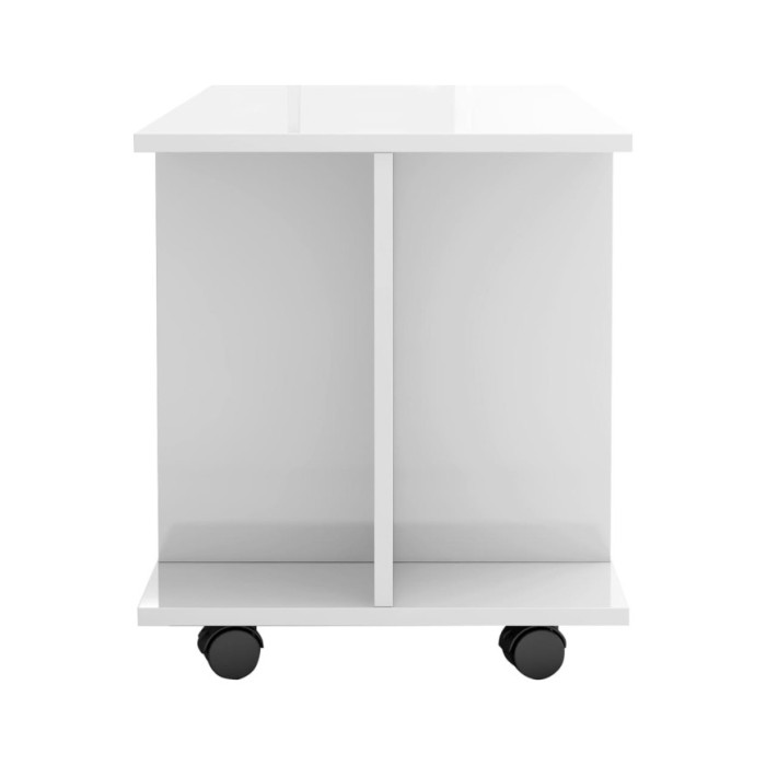 Meuble TV avec roulettes Blanc brillant 80x40x40 cm Aggloméré