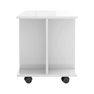 Meuble TV avec roulettes Blanc brillant 80x40x40 cm Aggloméré