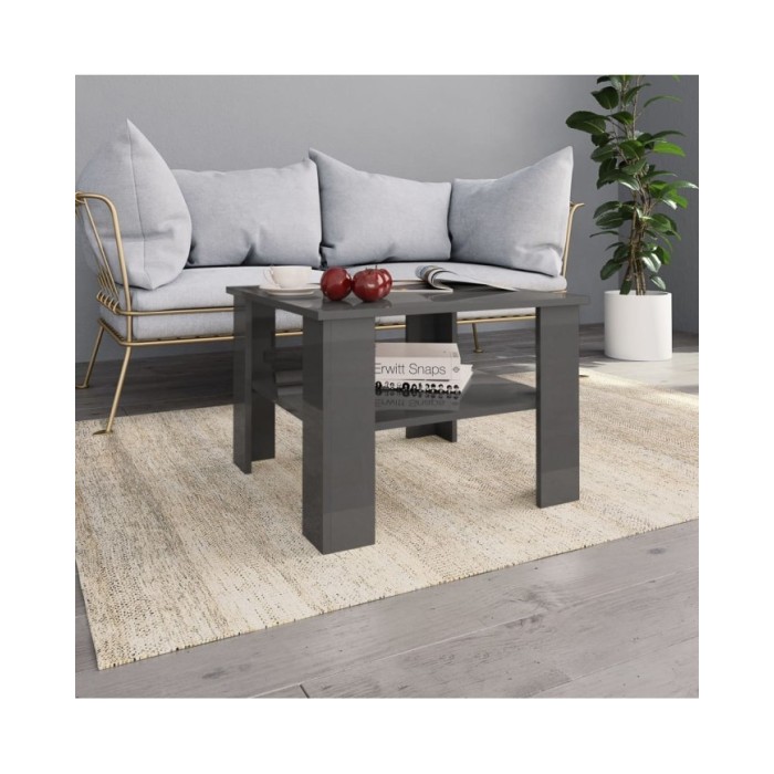 Table basse Gris brillant 60 x 60 x 42 cm Aggloméré  
