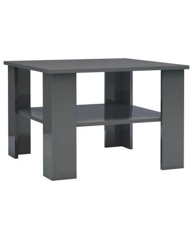 Table basse Gris brillant 60 x 60 x 42 cm Aggloméré  