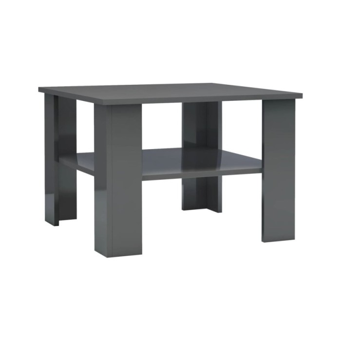 Table basse Gris brillant 60 x 60 x 42 cm Aggloméré  