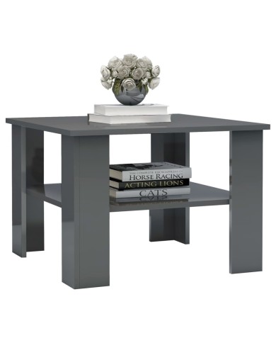 Table basse Gris brillant 60 x 60 x 42 cm Aggloméré  
