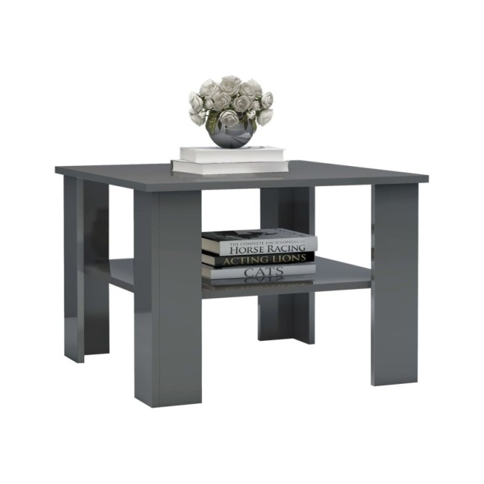 Table basse Gris brillant 60 x 60 x 42 cm Aggloméré  