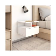 Table de chevet flottante Blanc 40x31x27 cm Bois d'ingénierie