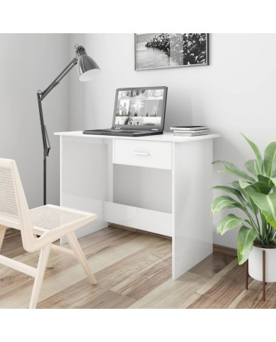 Bureau Blanc brillant 100 x 50 x 76 cm Aggloméré