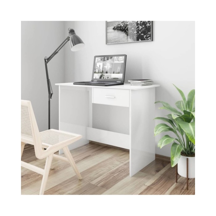 Bureau Blanc brillant 100 x 50 x 76 cm Aggloméré