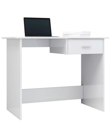 Bureau Blanc brillant 100 x 50 x 76 cm Aggloméré