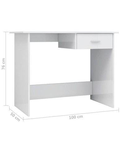 Bureau Blanc brillant 100 x 50 x 76 cm Aggloméré