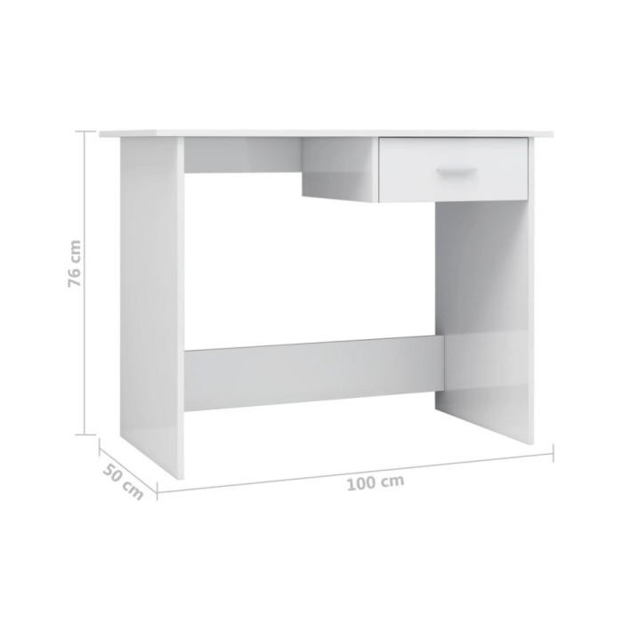 Bureau Blanc brillant 100 x 50 x 76 cm Aggloméré