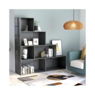 Bibliothèque/Séparateur de pièce Gris brillant 155x24x160 cm
