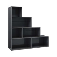 Bibliothèque/Séparateur de pièce Gris brillant 155x24x160 cm