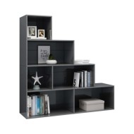 Bibliothèque/Séparateur de pièce Gris brillant 155x24x160 cm