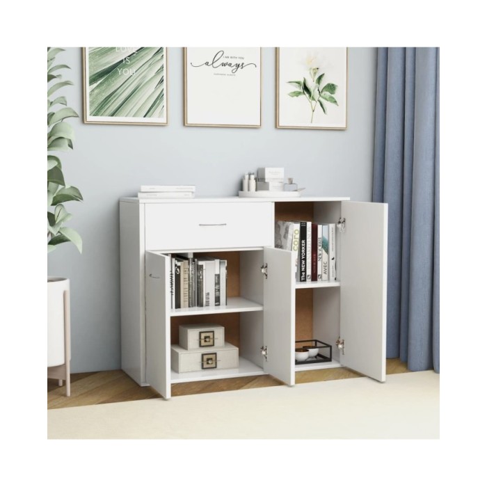 Buffet Blanc 88x30x70 cm Bois d'ingénierie
