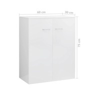Buffet Blanc brillant 60x30x75 cm Aggloméré