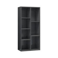 Bibliothèque Gris brillant 50x25x106 cm Aggloméré