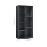 Bibliothèque Gris brillant 50x25x106 cm Aggloméré