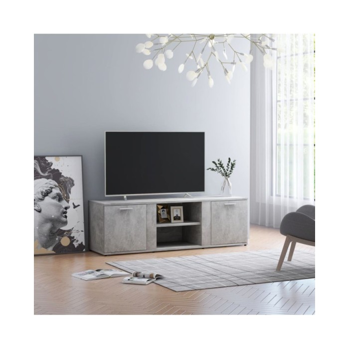 Meuble TV Gris béton 120x34x37 cm Aggloméré