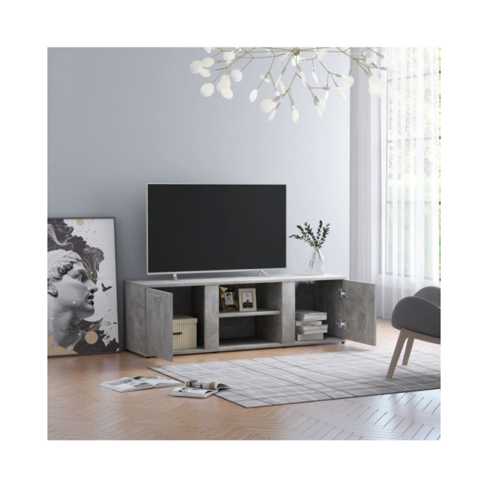 Meuble TV Gris béton 120x34x37 cm Aggloméré
