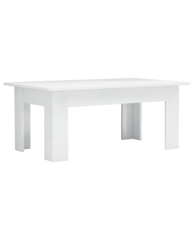 Table basse Blanc brillant 100 x 60 x 42 cm Aggloméré 
