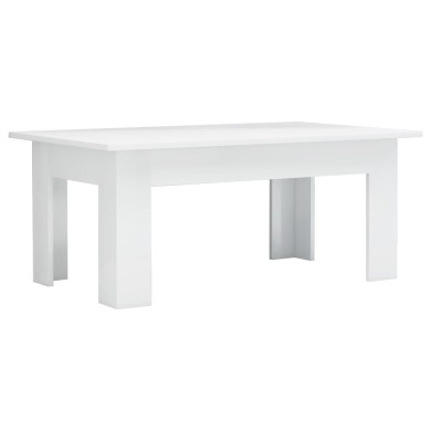 Table basse Blanc brillant 100 x 60 x 42 cm Aggloméré 