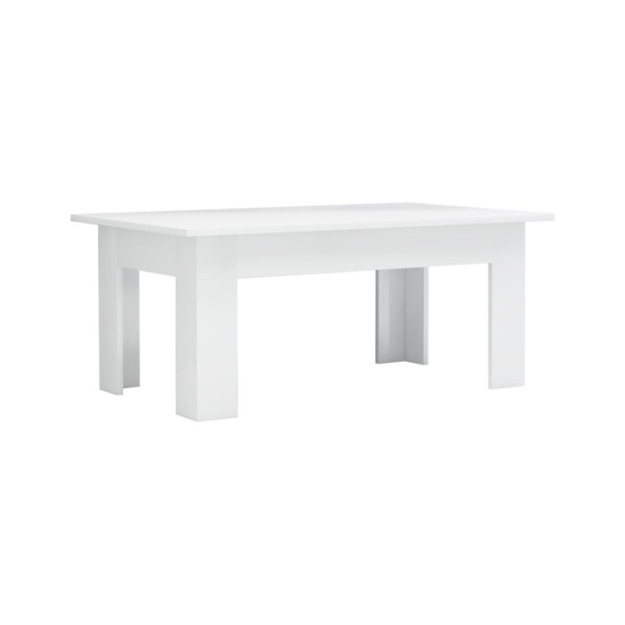 Table basse Blanc brillant 100 x 60 x 42 cm Aggloméré 