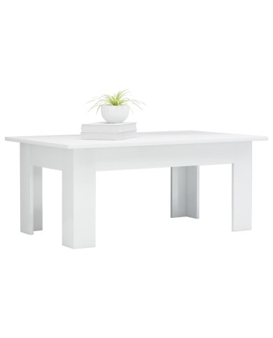 Table basse Blanc brillant 100 x 60 x 42 cm Aggloméré 