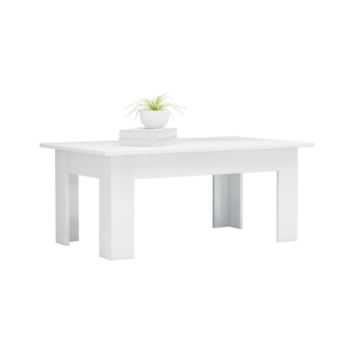 Table basse Blanc brillant 100 x 60 x 42 cm Aggloméré 