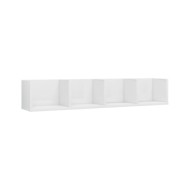 Étagère murale à CD Blanc brillant 100x18x18 cm Aggloméré