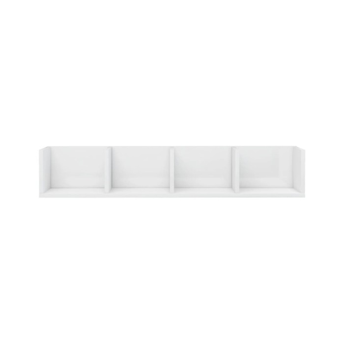 Étagère murale à CD Blanc brillant 100x18x18 cm Aggloméré