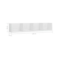 Étagère murale à CD Blanc brillant 100x18x18 cm Aggloméré