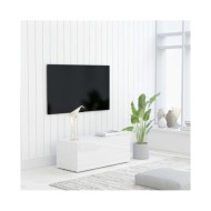 Meuble TV Blanc brillant 80x34x30 cm Aggloméré