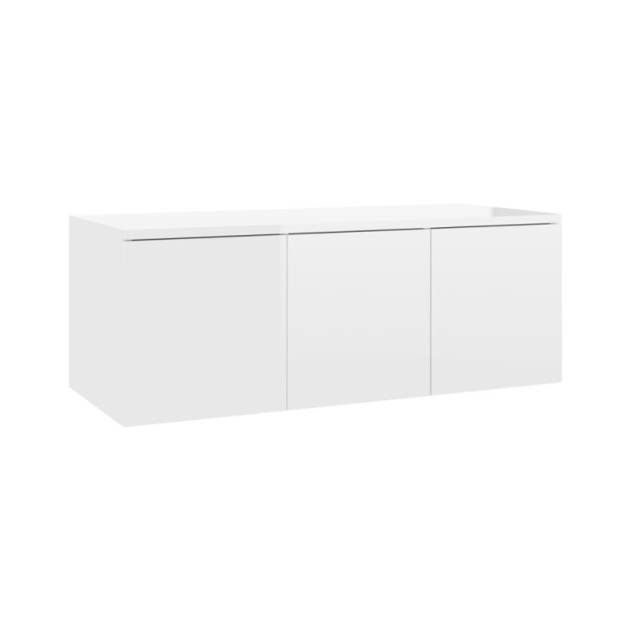 Meuble TV Blanc brillant 80x34x30 cm Aggloméré