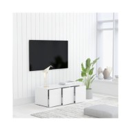 Meuble TV Blanc brillant 80x34x30 cm Aggloméré