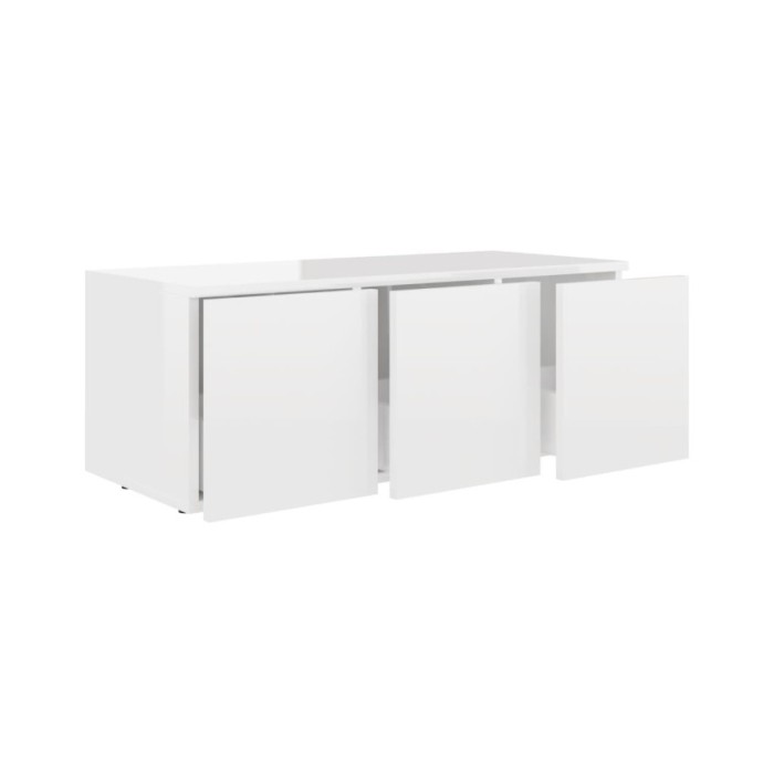 Meuble TV Blanc brillant 80x34x30 cm Aggloméré