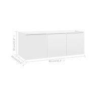Meuble TV Blanc brillant 80x34x30 cm Aggloméré