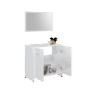 Ensemble de meubles de salle de bain Blanc brillant Aggloméré