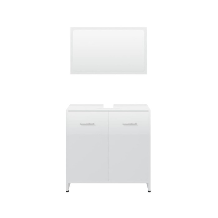 Ensemble de meubles de salle de bain Blanc brillant Aggloméré