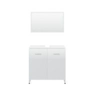Ensemble de meubles de salle de bain Blanc brillant Aggloméré