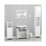 Ensemble de meubles de salle de bain Blanc brillant Aggloméré