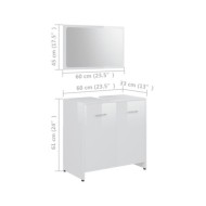 Ensemble de meubles de salle de bain Blanc brillant Aggloméré