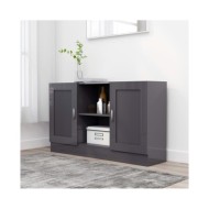 Buffet Gris brillant 120x30,5x70 cm Aggloméré