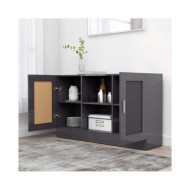 Buffet Gris brillant 120x30,5x70 cm Aggloméré