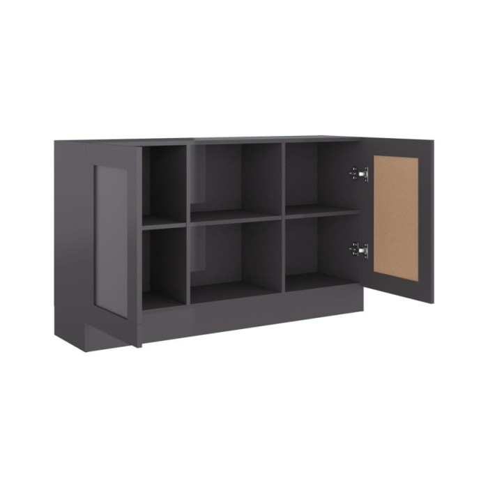 Buffet Gris brillant 120x30,5x70 cm Aggloméré