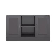 Buffet Gris brillant 120x30,5x70 cm Aggloméré